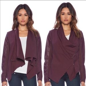 Blank NYC Faux Leather Mixed Media Draped Jacket